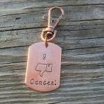 I hate cancer key chain - hand stamped