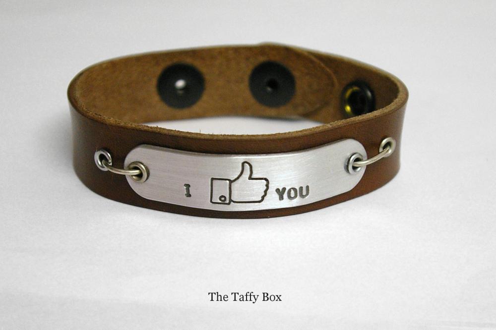Facebook "like" Bracelet in leather or chain