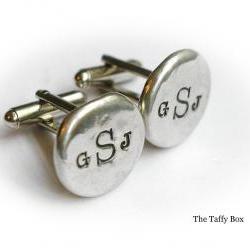 Hand Stamped Pewter Cuff Links