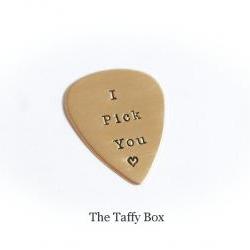 Hand Stamped Copper Guitar Pick